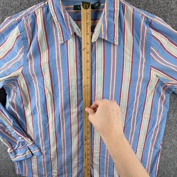 Lauren Ralph Lauren Striped Glue Red Button Up Shirt Size 16 Plus Woven Adult - Picture 3 of 14